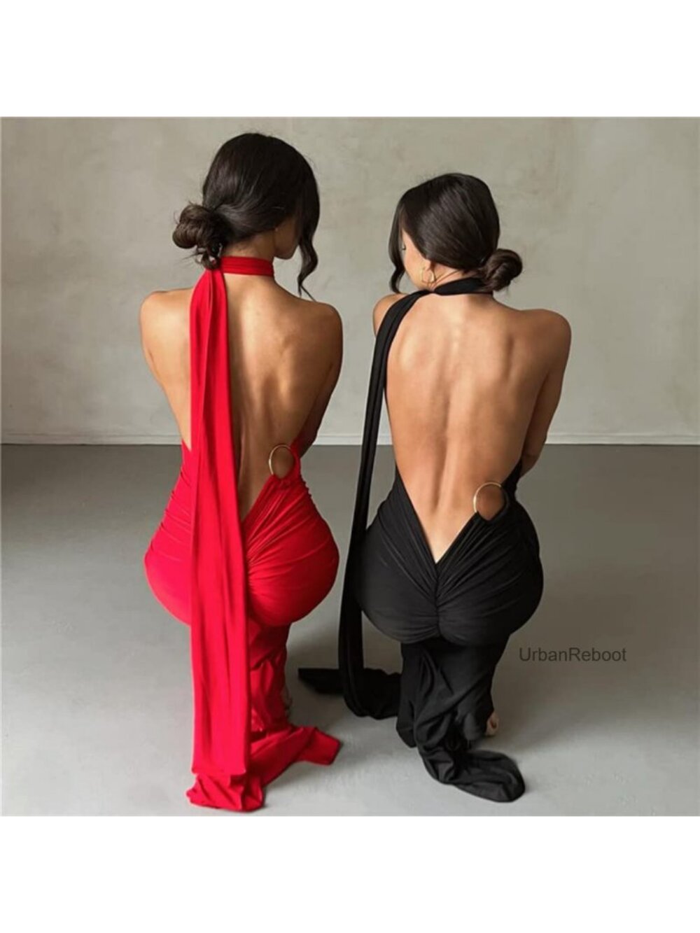 Women's Sleeveless Open Back Maxi Dress Bodycon Formal Cocktail Party - Picture 2 of 6